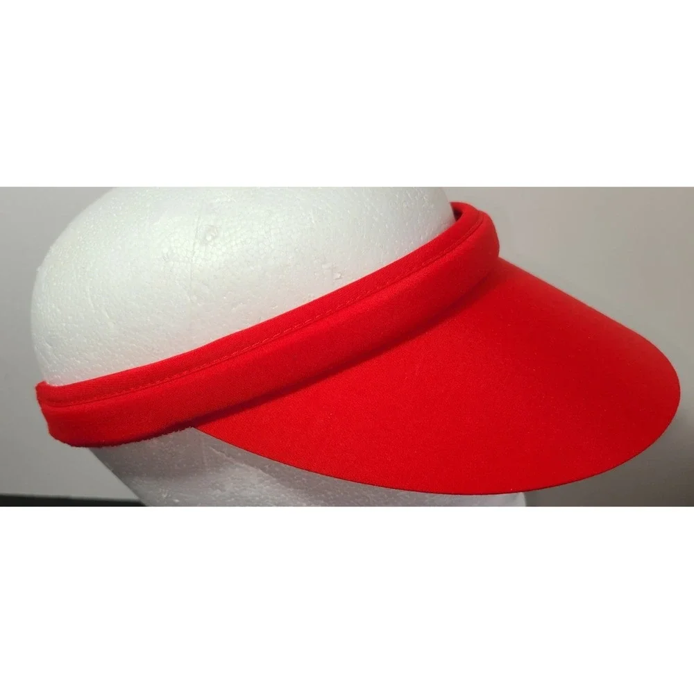 NWOT Womens Clip On Red Sun Visor Ladies Hat Cotton Sun Visor Tennis Golf Beach‎